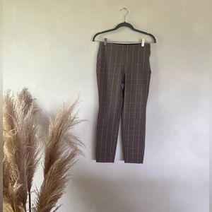 Brown window pane detail trousers